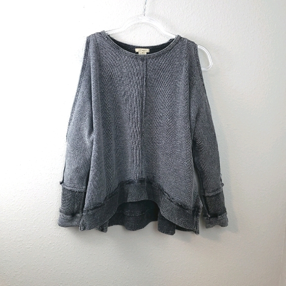 Anama Tops - ANAMA Cold Shoulder Grey Sweatshirt